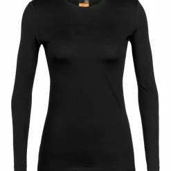 Icebreaker Women's 200 Oasis Long Sleeve Crewe Black