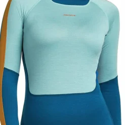 Icebreaker Women's Merino 200 Oasis+ Long Sleeve High Neck Atlantis/Hydro/Trail