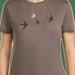 Icebreaker Women's Merino 150 Tech Lite Ss Tee Bird Transit Brown