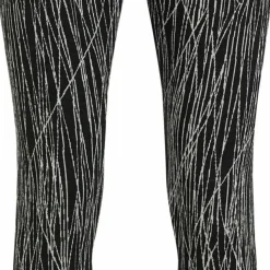 Icebreaker Women's Merino 260 Tech Vertex High Rise Leggings Delta Lines AOP Black/Snow