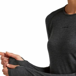 Icebreaker Women's Merino 260 ZoneKnit Long Sleeve Crewe Jet Hthr