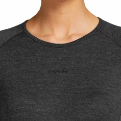 Icebreaker Women's Merino 260 ZoneKnit Long Sleeve Crewe Jet Hthr