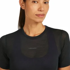 Icebreaker Women's Merino 75 Cool-Lite Featherlight Shortsleeve Crewe Black