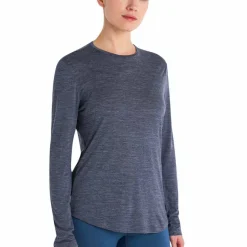 Icebreaker Women's Merino 125 Cool-Lite Sphere III Long Sleeve Tee Midnight Navy Heather