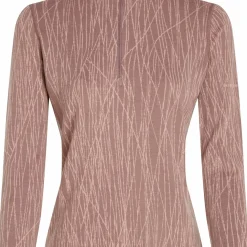 Icebreaker Women's Merino 260 Tech Vertex Long Sleeve Half Zip Delta Lines AOP Summit/Blush
