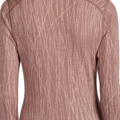 Icebreaker Women's Merino 260 Tech Vertex Long Sleeve Half Zip Delta Lines AOP Summit/Blush