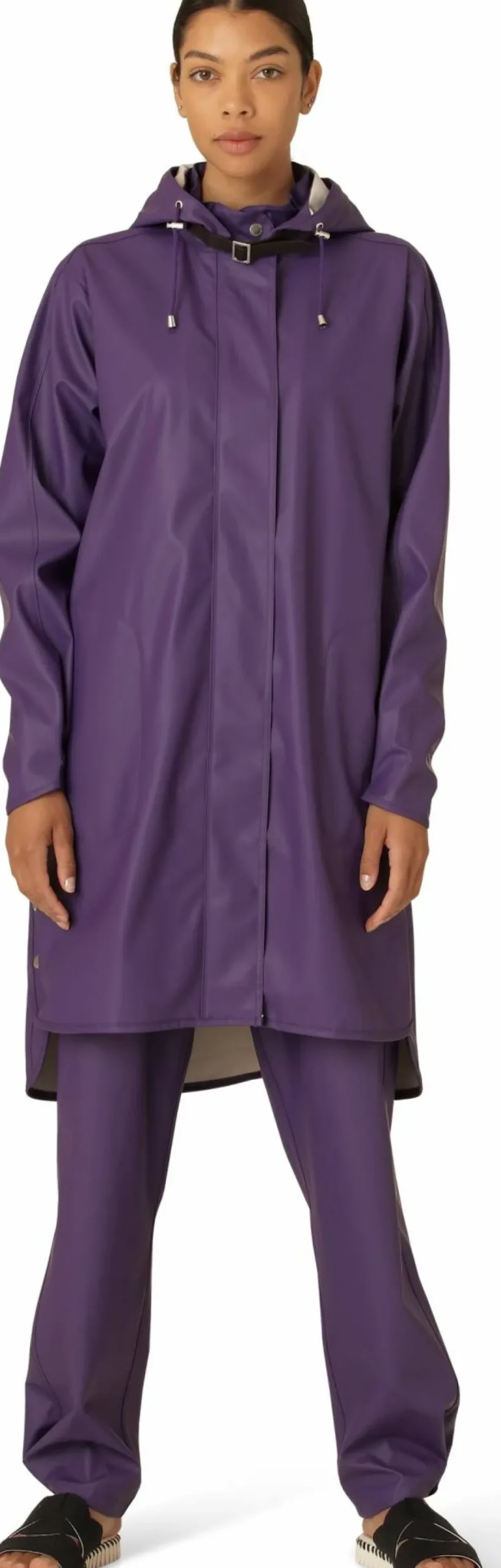 Ilse Jacobsen Women's Raincoat Detachable Hood Purple Rain