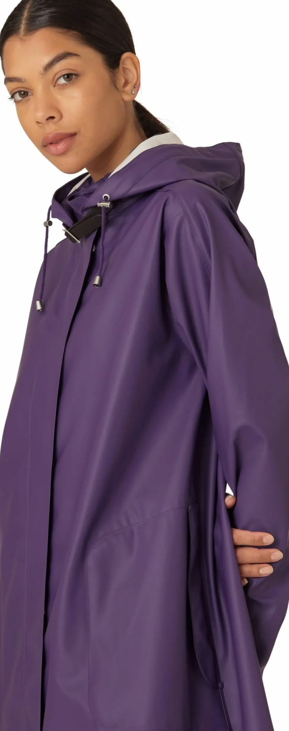Ilse Jacobsen Women's Raincoat Detachable Hood Purple Rain