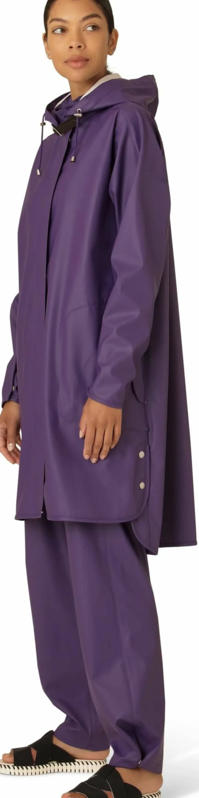 Ilse Jacobsen Women's Raincoat Detachable Hood Purple Rain