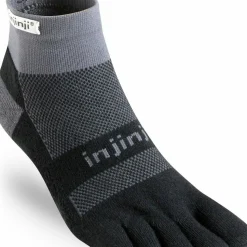 Injinji Men's Run Midweight Mini-Crew Black Gray