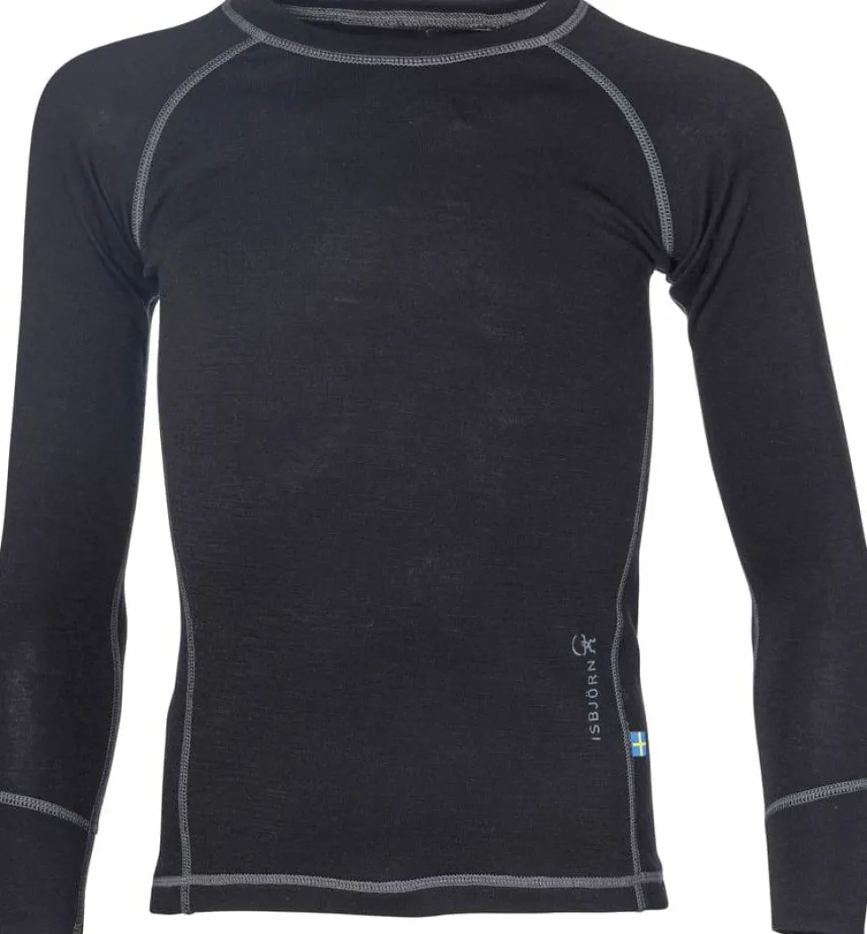 Isbjörn of Sweden Kids' Husky Sweater Baselayer Black
