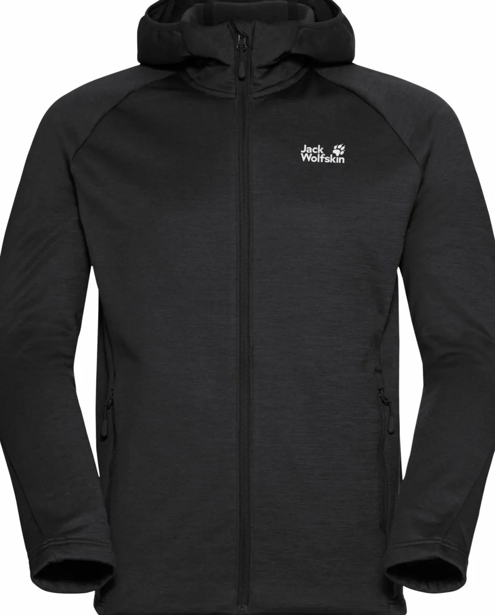 Jack Wolfskin Men's Peak District Hooded Full Zip Black