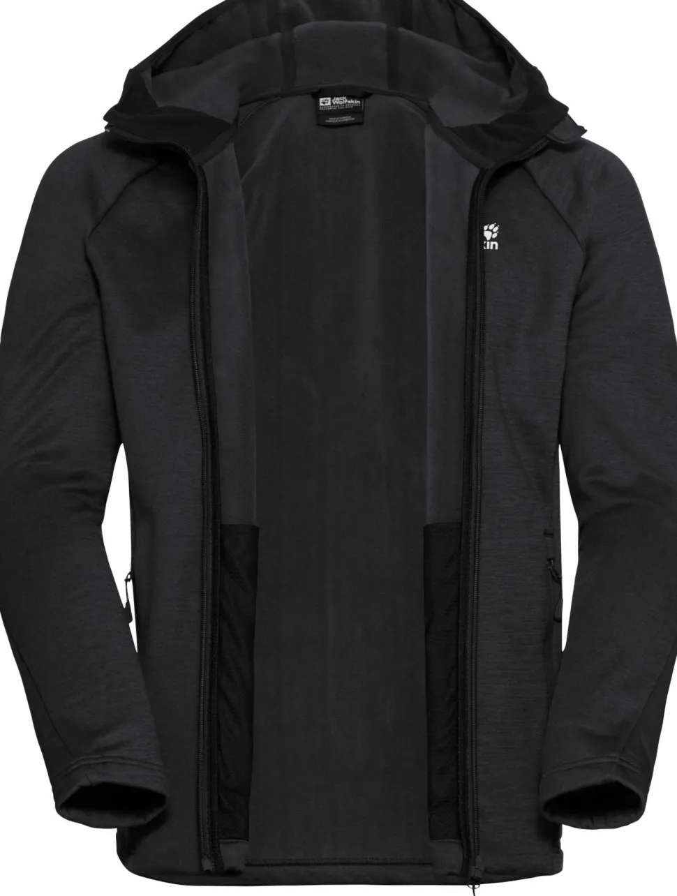 Jack Wolfskin Men's Peak District Hooded Full Zip Black