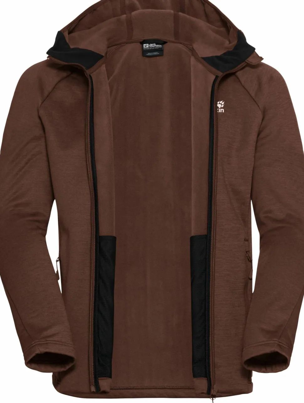 Jack Wolfskin Men's Peak District Hooded Full Zip Hot Choc