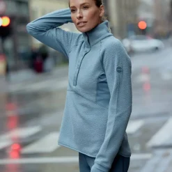 Johaug Women's Fusion Pile Henley Green/blue
