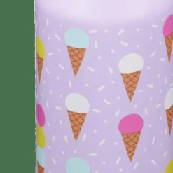 Klean Kanteen Kids' Classic Insulated Water Bottle with Flip Seal Sport Cap and Straw Ice Cream Purple