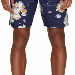 Knowledge Cotton Apparel Men's Boardwalk Shorts With Elastic Waist Night Sky