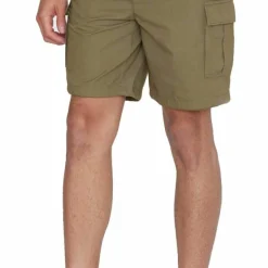 Knowledge Cotton Apparel Men's Fig Loose Cargo Poplin Shorts Burned Olive