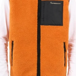 Knowledge Cotton Apparel Men's Teddy Fleece Vest Desert Sun