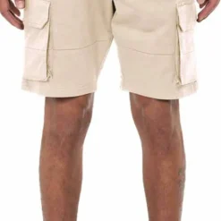 Knowledge Cotton Apparel Men's Cargo Stretched Twill Shorts Light Feather Gray