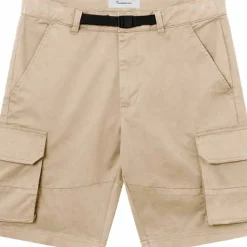 Knowledge Cotton Apparel Men's Cargo Stretched Twill Shorts Light Feather Gray