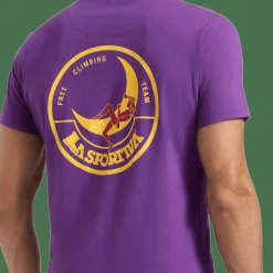 La Sportiva Men's Climbing On The Moon T-Shirt Viola/Giallo