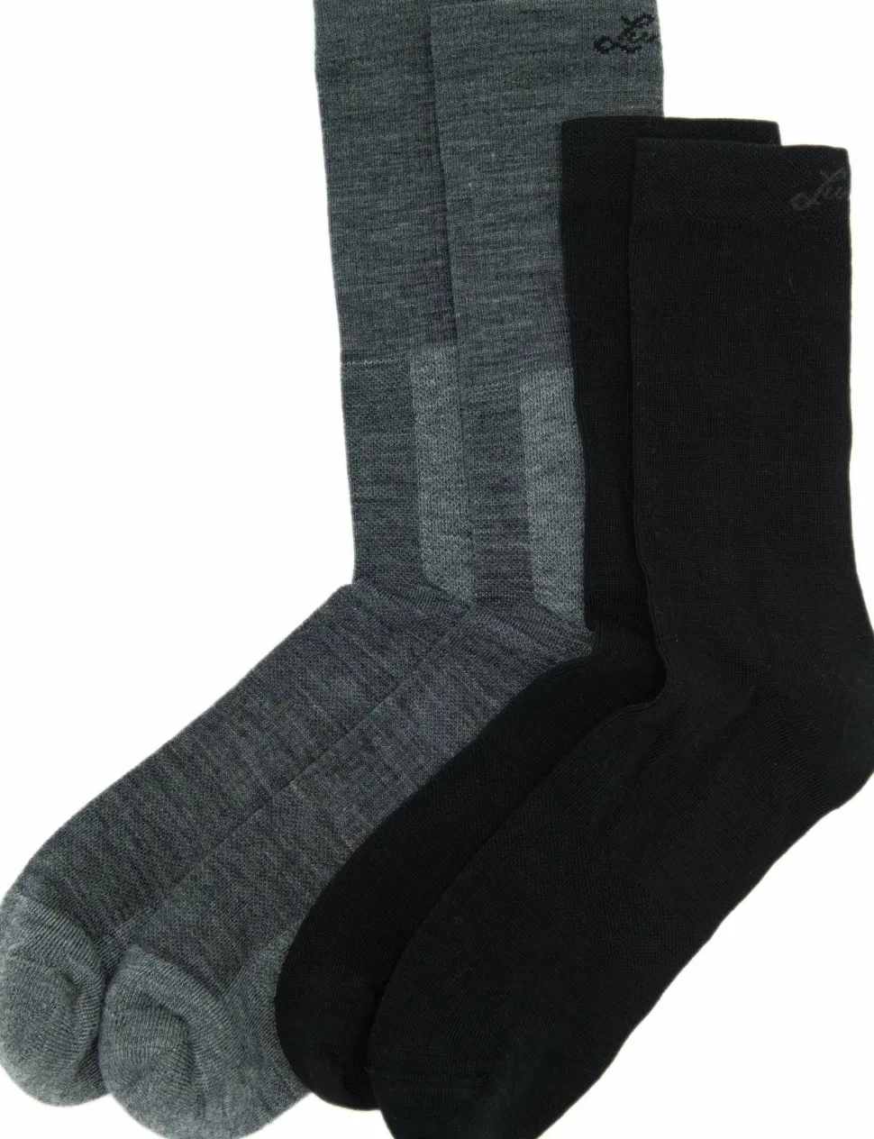 Lundhags Merino Trekking Sock Combo Mid Light Grey Melange/black