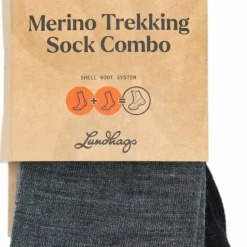 Lundhags Merino Trekking Sock Combo Mid Light Grey Melange/black