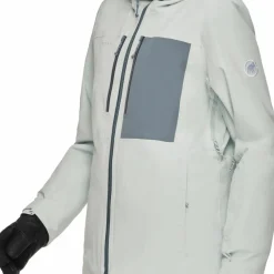 Mammut Women's Stoney Hardshell Thermo Hooded Jacket Silver Sage/Strata