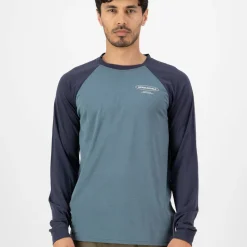 Mons Royale Men's Icon Merino Raglan Long Sleeve Goblin Blue/Midnight