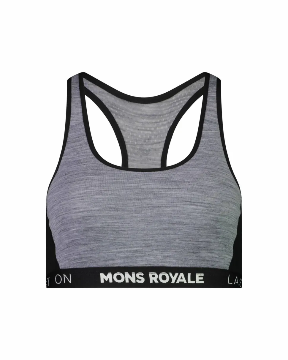 Mons Royale Sierra Sports Bra Grey Heather / Black