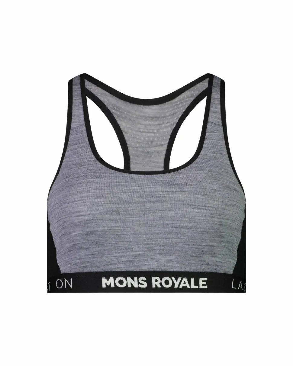 Mons Royale Sierra Sports Bra Grey Heather / Black