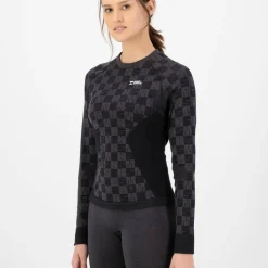 Mons Royale Women's Ascender Merino Seamless Long Sleeve Forged Iron/Black