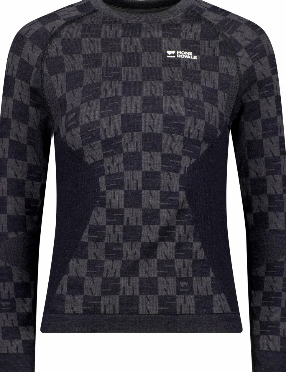 Mons Royale Women's Ascender Merino Seamless Long Sleeve Forged Iron/Black