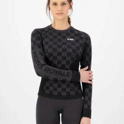 Mons Royale Women's Ascender Merino Seamless Long Sleeve Forged Iron/Black