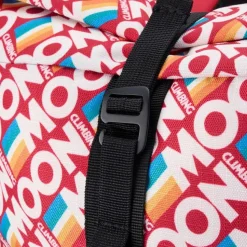 Moon Climbing Roll Top Back Pack Retro Stripe True Red