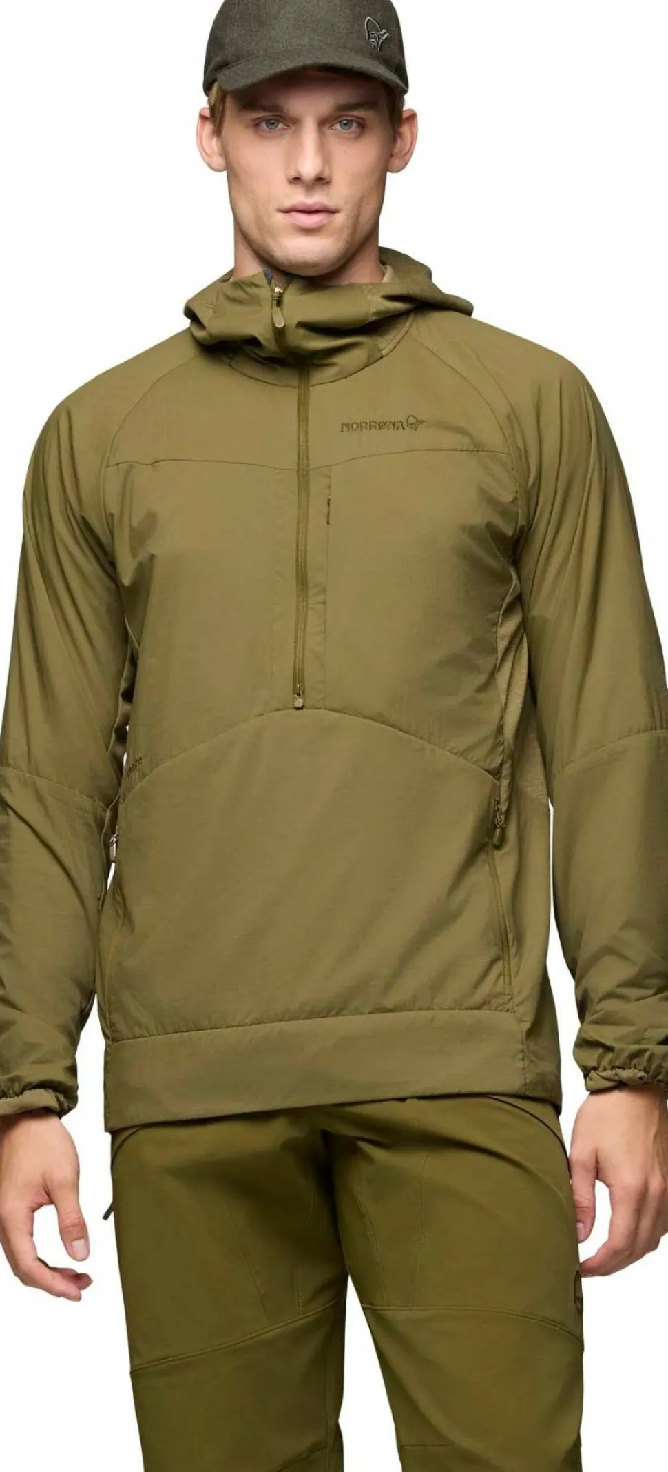 Norrøna Men's Møre Octa Zip Hood Dark Olive