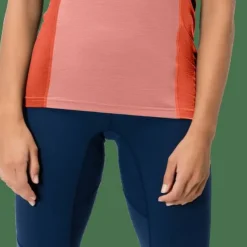Norrøna Women's Falketind Equaliser Merino T-Shirt Peach Amber/Orange Alert