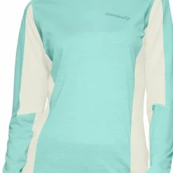 Norrøna Women's Falketind EqualiserUll Long Sleeve Aqua Haze/Whisper White