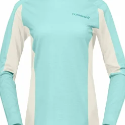 Norrøna Women's Falketind EqualiserUll Long Sleeve Aqua Haze/Whisper White