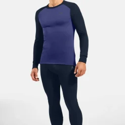 Odlo Men's Odlo Active Warm Base Layer Set Dark Sapphire - Skipper Blue