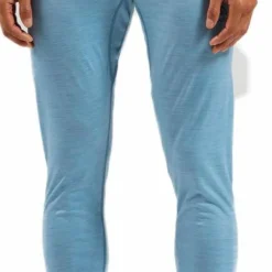 Odlo Men's Performance Wool 150 Base Layer Bottom Provincial Blue Melange - Black