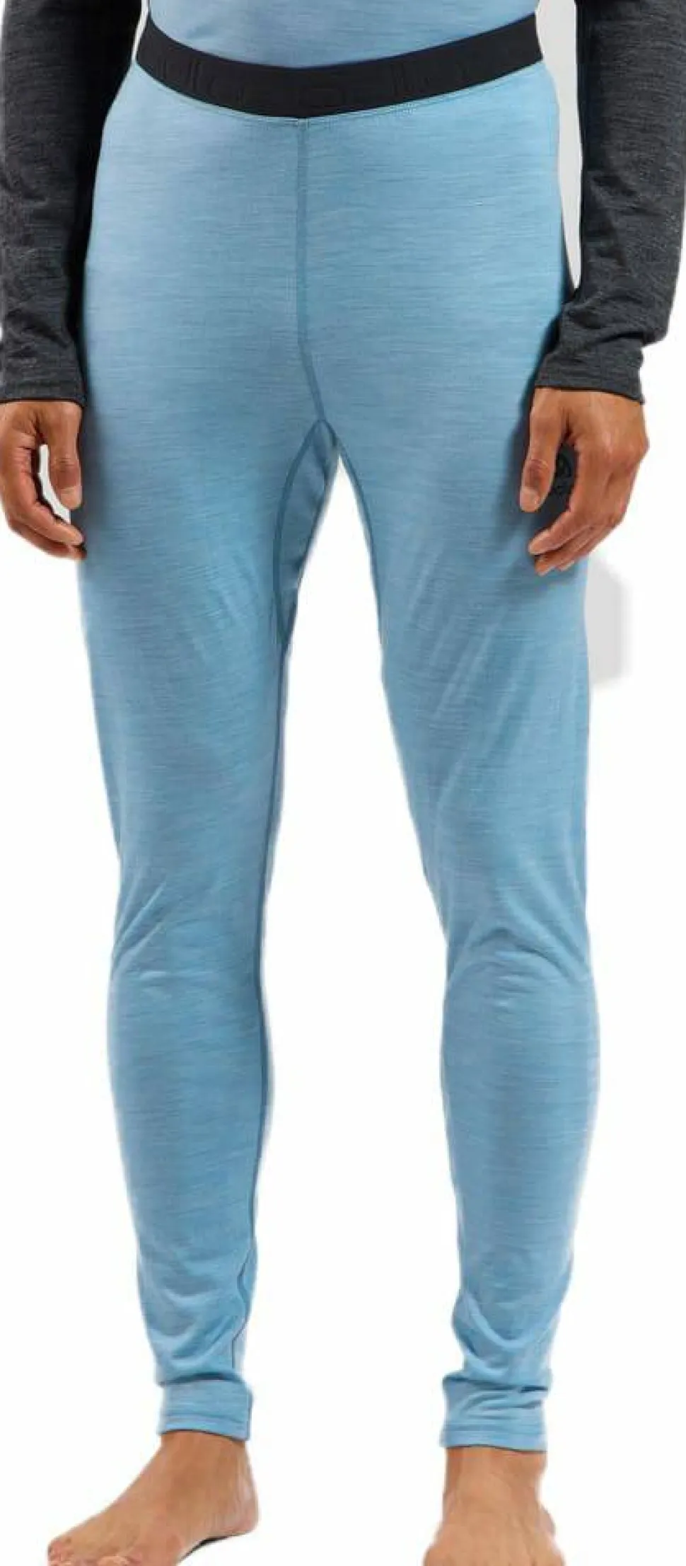 Odlo Men's Performance Wool 150 Base Layer Bottom Provincial Blue Melange - Black