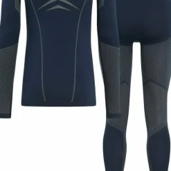 Odlo Men's Set Long Fundamentals Performance Warm Dark Sapphire - Silver Cloud