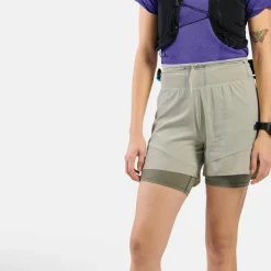 Odlo Women's Odlo X-Alp Trail 5 Inch 2-In-1 Short Agate Gray - Vetiver