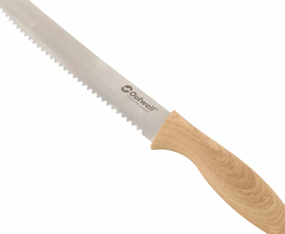 Outwell Caldas Knife Set Wide Cutting Board Black
