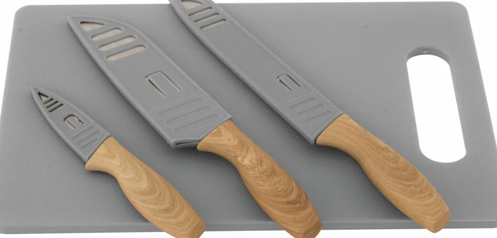 Outwell Caldas Knife Set Wide Cutting Board Black