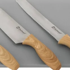 Outwell Caldas Knife Set Wide Cutting Board Black