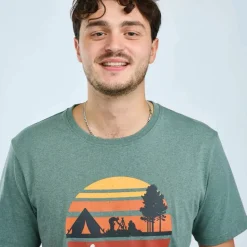 Pinewood Men's Finnveden Recycled Outdoor T-Shirt Aquagr. Melange Campsite