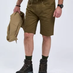Pinewood Men's Värnamo Vintage Canvas Shorts Olive Brown